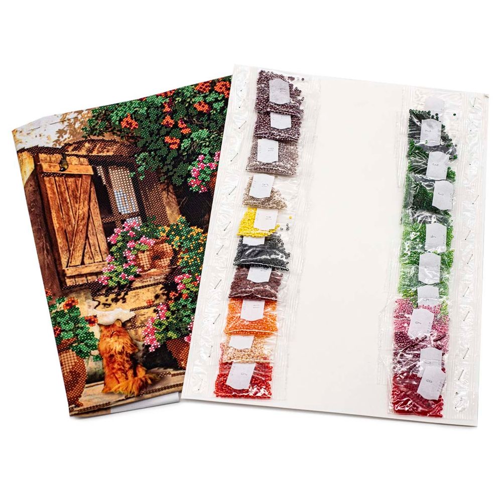 Набор для вышивания бисером Hobby&Pro, Уютный уголок, 25х30 см