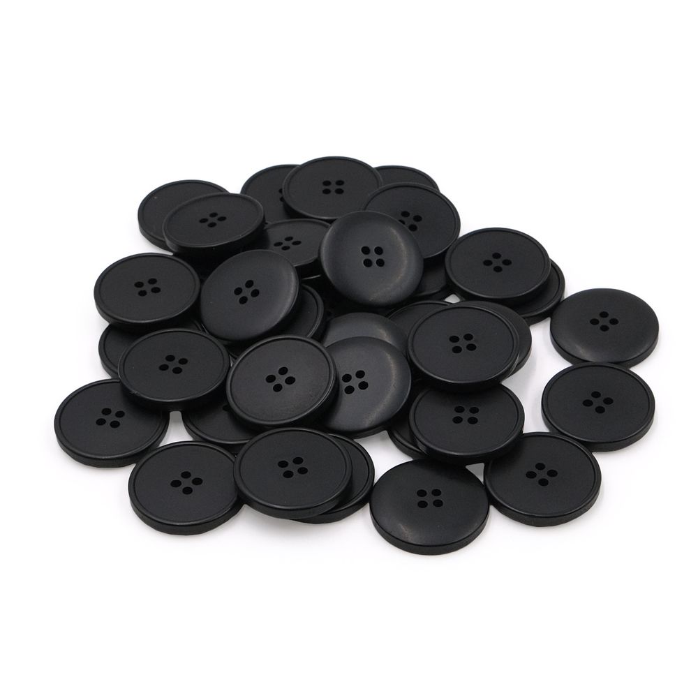Пуговицы 4 прокола 40L (25мм), (Black (черный)), 36 шт