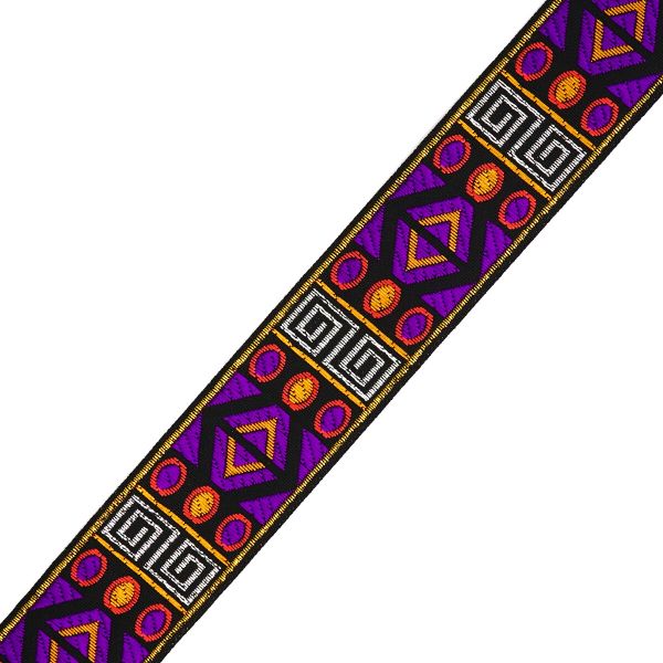 Лента (тесьма) жаккардовая 33.0 мм / 7 метров, фиолетовый, 11831