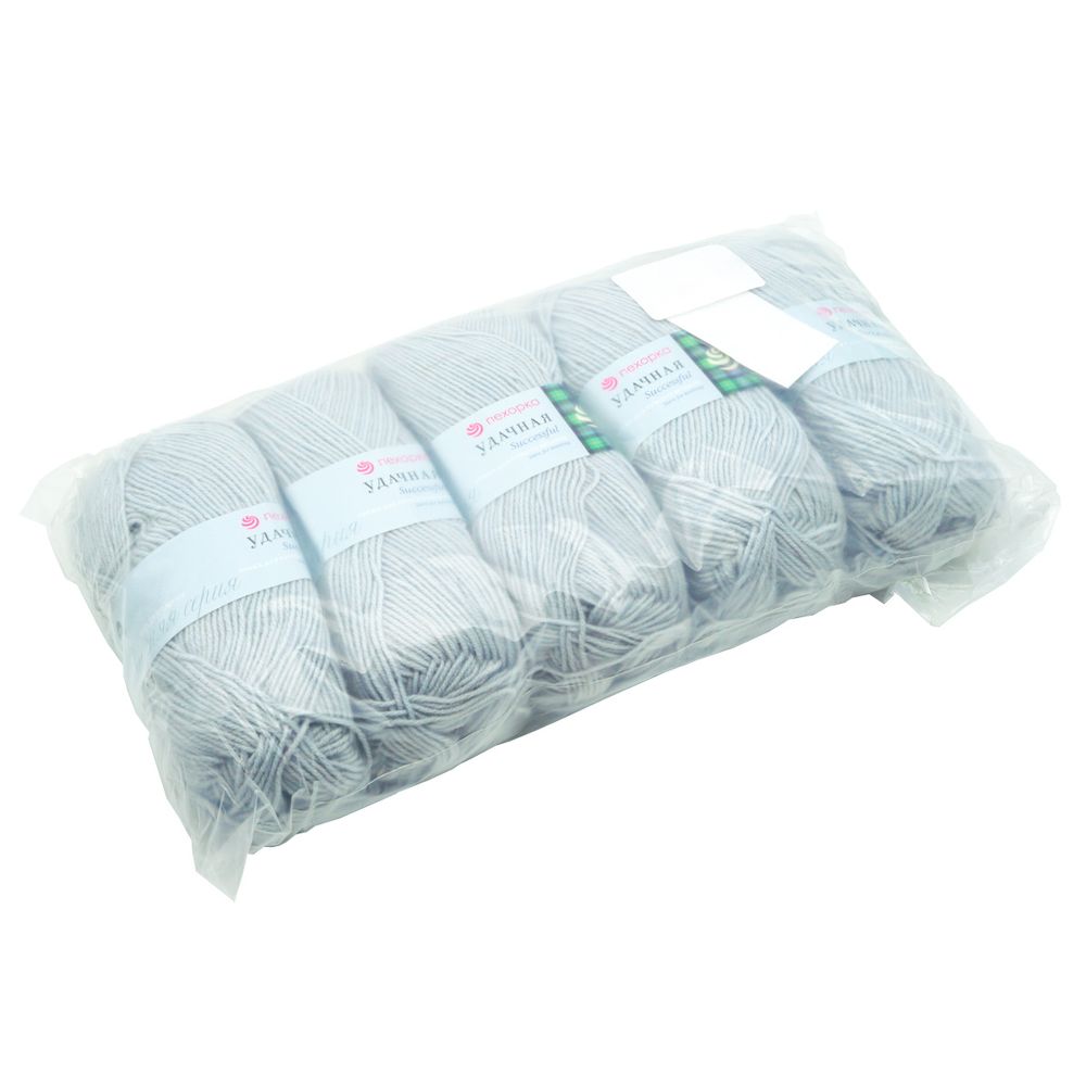 Пряжа Пехорка Удачная / уп.5 мот. по 100 г, 250 м, 08 св. серый