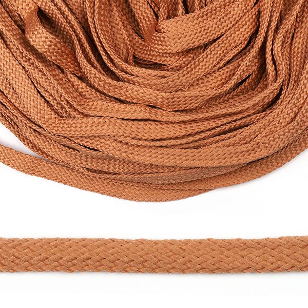 Шнур полиэфир плоский ⌀10.0 мм / 50 метров, турецкое плетение 137 бежевый