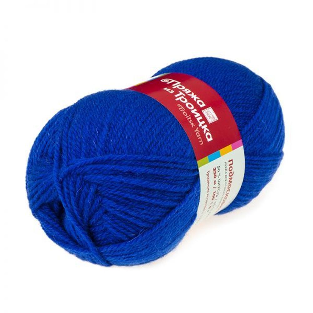 Пряжа Троицкая Подмосковная / уп.10 мот. по 100 г, 250м 0026 василек