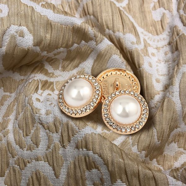 Пуговицы металлические на ножке 28L-18 мм, С-MP15 цв.золото/перламутр, 10 шт