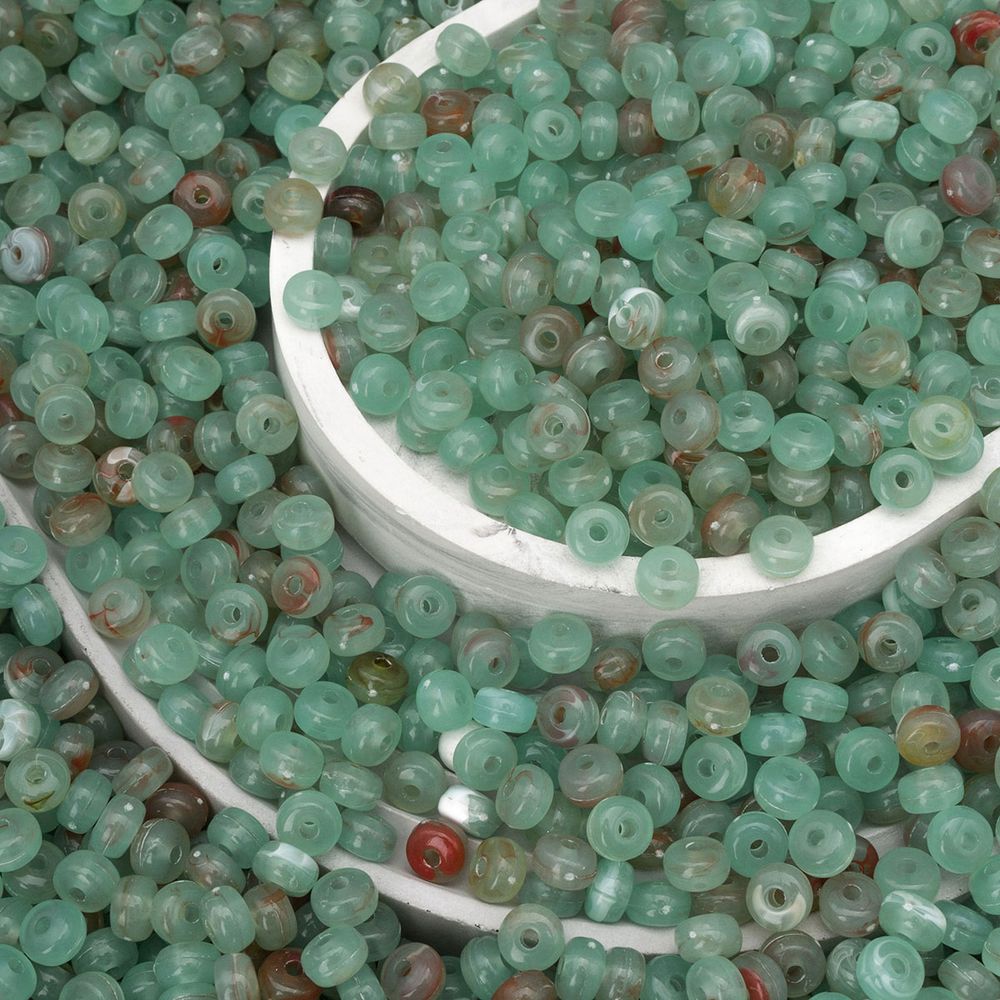 Бусины акрил 4х7 мм, 500 г, прозрач. в цвете, шайба, AD025 нефрит, (7748710)2460 , Astra&Craft