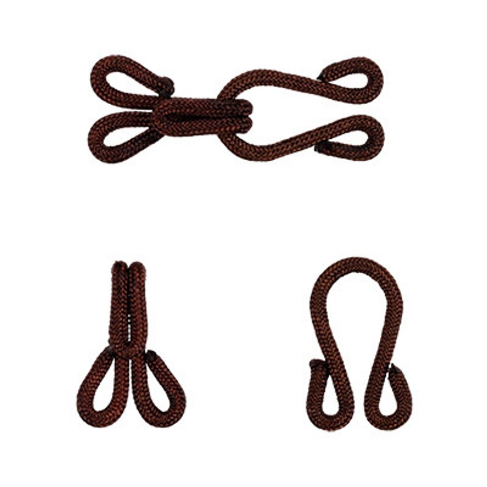 Крючок шубный обтяжной 15 мм, 10 шт, 03 т-коричневый, Gamma