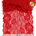 Кружево бельевое эластичное 190 мм / 10 м, 24, цв.красный, Kruzhevo
