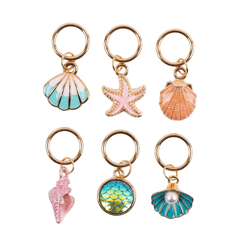 Кольца маркировочные металл, 6 шт, №01 с подвесками море, Gamma MKK-06