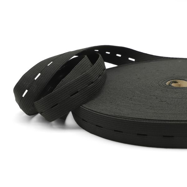 Резинка перфорированная 21.0 мм / 30 метров, вязаная, черный