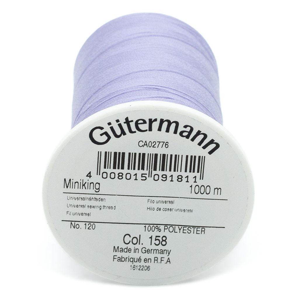 Нитки оверлочные Gutermann Miniking, 1000м, 158 св.сиреневый, 5 катушек