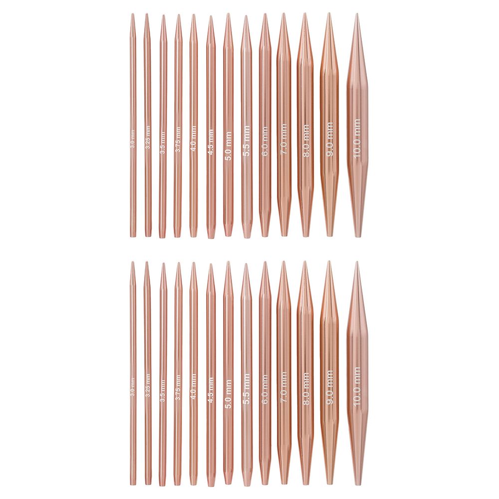 Набор съемных спиц для вязания 10см, 13 размеров (3мм-10мм), цв. медный, алюминий