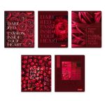 Тетрадь ученическая общая, софт-тач ламинация, A5+ 96 л. на скобе 60 г/м², белизна 100%, 5 шт, клетка в термоусадочной пленке, 000768 Дикая вишня, Светоч 96ТЕТк-006