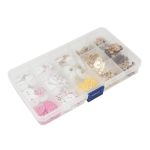 Украшения декоративные пуговицы в контейнере для девочки, 84 шт