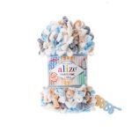 Пряжа Alize (Ализе) Puffy Fine Color / уп.5 мот. по 100 г, 14,5м, 5946 секционный A