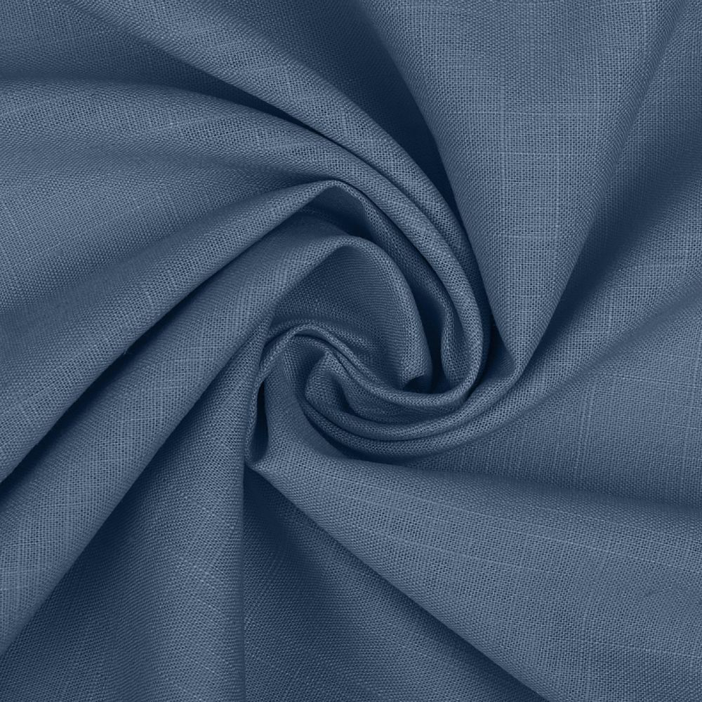 Льняная ткань 190 г/м², 140 см / 20 метров, TBY.Li.1002.24, цв.24 джинса