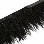 Перья на ленте декоративные Страус FBY-08-100 8см черный уп.2м