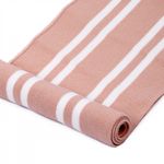 Подвяз (довяз) трикотажный 14.0х100 см, пыльно-розовый с белыми полосами, двухслойный, 100% п/э, 5 штук