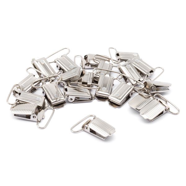 Клипса для подтяжек полоса 25.0 мм, сталь (никель), 20 шт