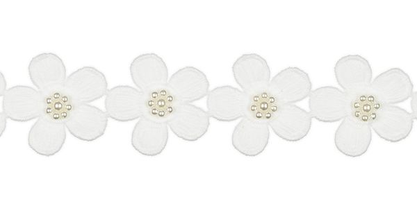 Лента декоративная 36 мм, 5 м, 01 белый, Floranta Daisy