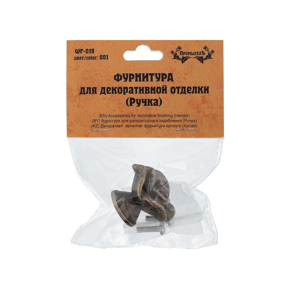 Ручка для шкатулок 3.3х2.7 см, 1 шт, 01 бронза, Промысел WF-019