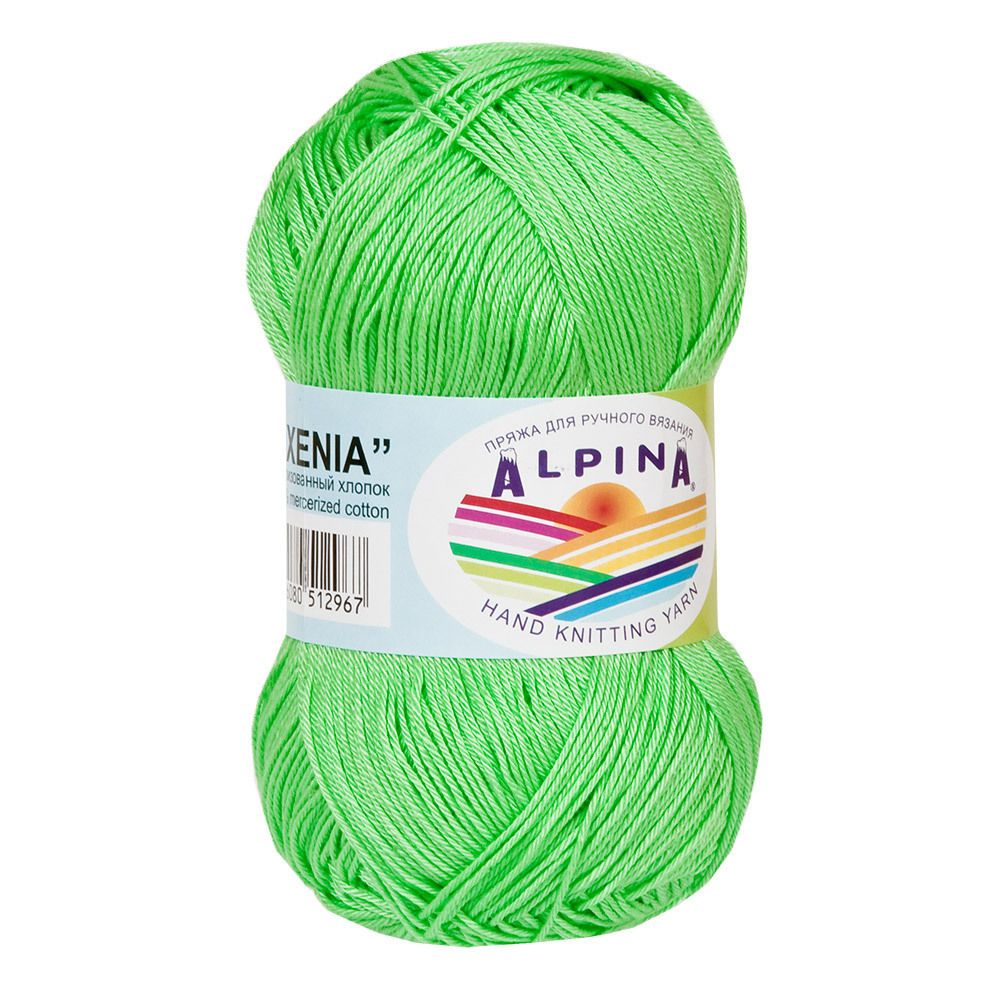 Пряжа Alpina Xenia / уп.10 мот. по 50г, 240м, 082 яр.зеленый