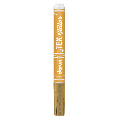 Маркер для ткани Darwi TEX Glitter, 2мм, с блестками, 050 золотой