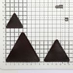 Набор заплаток пришивных из кожи, треугольник равностор. 4, 6 и 8см, с перфорацией, 3 шт (03 темно-коричневый), 9406