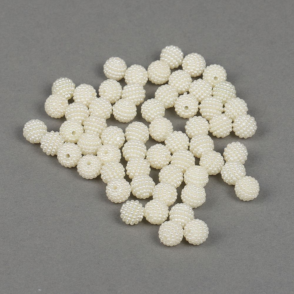 Бусины шамбала ⌀10 мм, SHN.11, цв.001 молочный, 500 г, Magic4Hobby