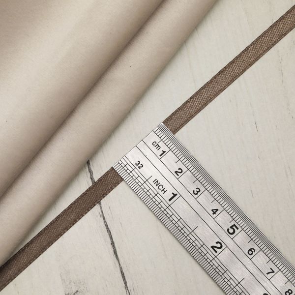 Лента атласная 1-сторонняя 6.0 мм / 22.86±1 метров, 075 серо-коричневый, Globus