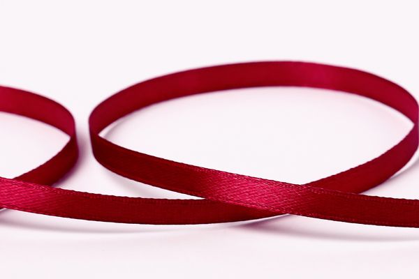 Лента атласная 1-сторонняя 6.0 мм / 33±2 метра, №048 бордовый, в термоплёнке, Gamma