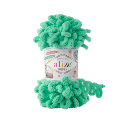 Пряжа Alize (Ализе) Puffy / уп.5 мот. по 100 г, 9м, 741 мята A