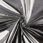 Ткань подкладочная фольгированная 65±2 г/м², 150х150±1 см, №02 черный рис. квадраты, Gamma FLTN