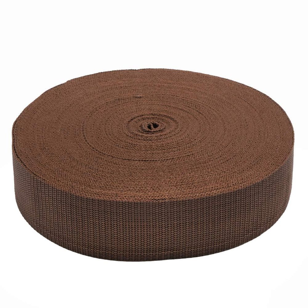 Стропа (ременная лента) 50 мм / 30 метров, толщ. 1.0 мм, [28 г/пог.м], 100% п/п, 21 коричневый