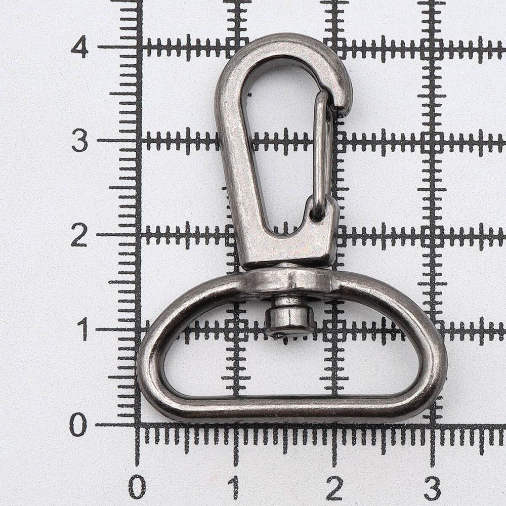 Карабин металл 25.0 мм (41х31 мм), никель черный, 10 шт