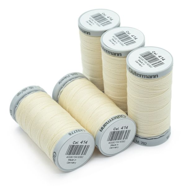 Нитки суперкрепкие Gutermann Extra Strong M782, 100м, 414 св.кремово-бежевый, 5 катушек
