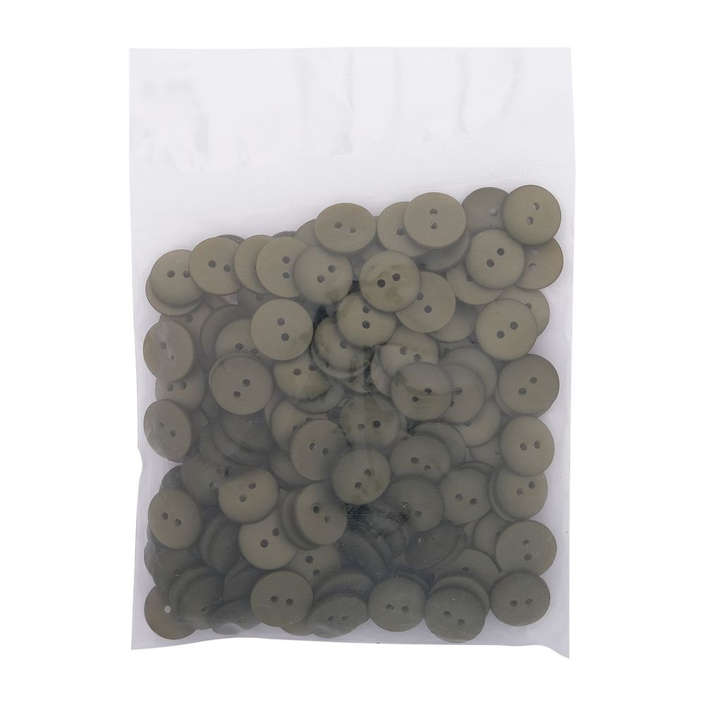 Пуговицы на 2 прокола 22L (14мм), пластик (col.26 оливковый), CR-K18M, 144 шт