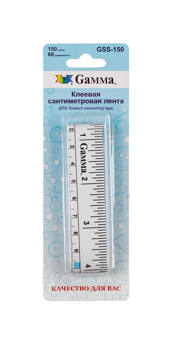 Лента клеевая сантиметровая 20 мм / 150 см, белый, Gamma GSS-150