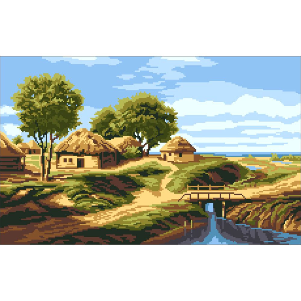 Набор для вышивания нитками Нитекс, Деревенька 45х33 см