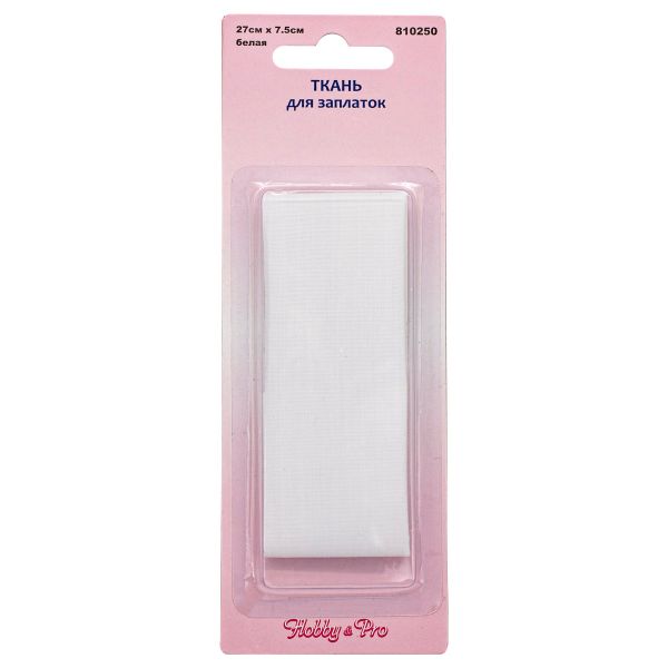 Ткань для заплаток, белая, 27х7,5 см, Hobby&Pro, 810250, 5 шт