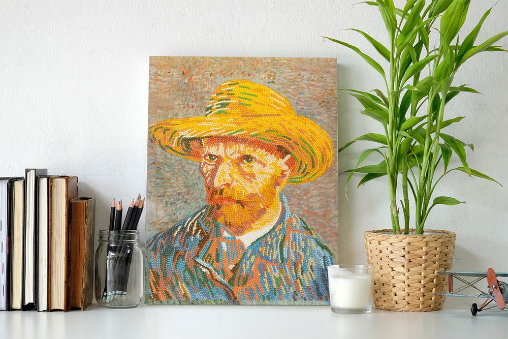 Алмазная (кристальная) мозаика Фрея, Автопортрет в соломенной шляпе, Винсент ван Гог, 30х40 см
