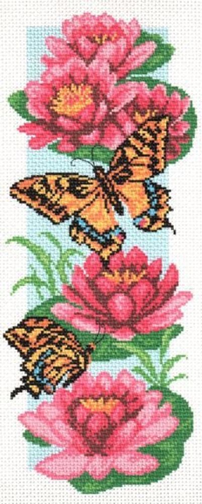 Рисунок для вышивания Матренин Посад (канва), 24х47 -0779 Бабочки и нимфеи