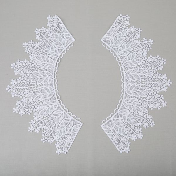 Пришивная кружевная вставка 220 мм, гипюр, 10 шт, Турция, белый, Gamma GIC-32-01 белый