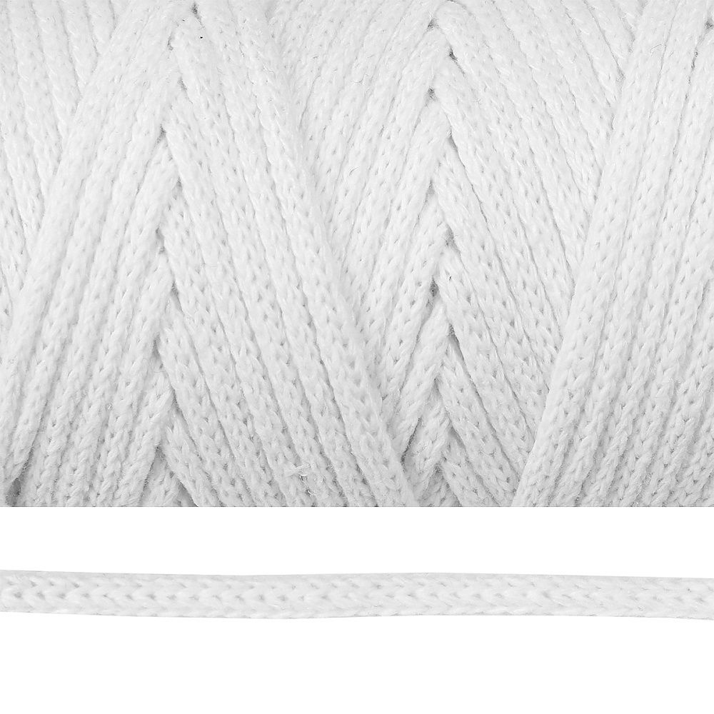 Шнур круглый х/б ⌀4.0 мм / 100 метров, белый