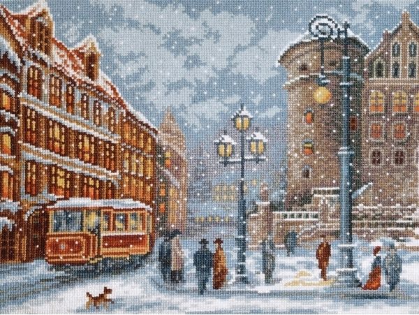 Набор для вышивания нитками Набор для вышивания ПАЛИТРА арт.08.034 Огни старого замка 27х20 см