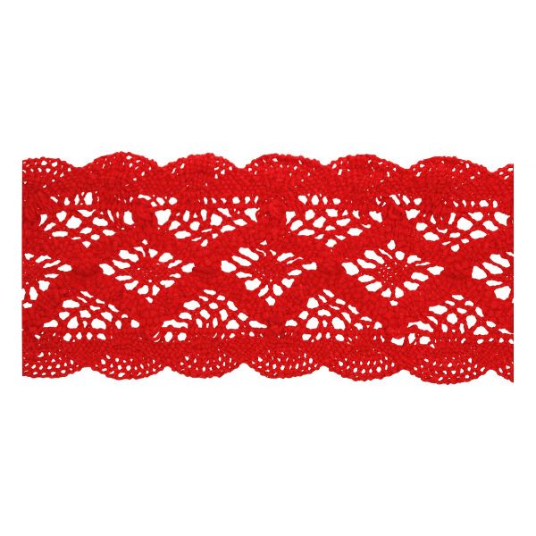 Кружево вязаное (тесьма) 47 мм / 5 шт по 3 м, 026 красный, HVK-46 Gamma