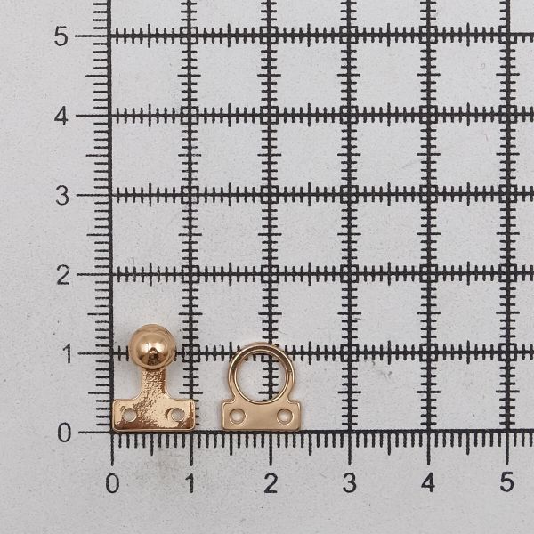 Крючки пришивные декоративные 10х21 мм, золото, 10 шт