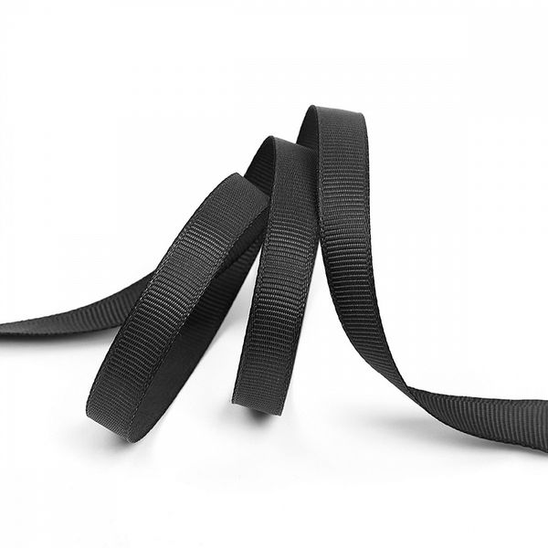 Лента репсовая (в рубчик) 10.0 мм, 030 черный, уп. 27,4м