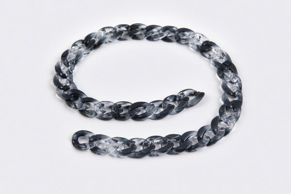 Цепочка для сумки, пластик 60 см, 1 шт, 02 прозрачный черный, Gamma MPE-05