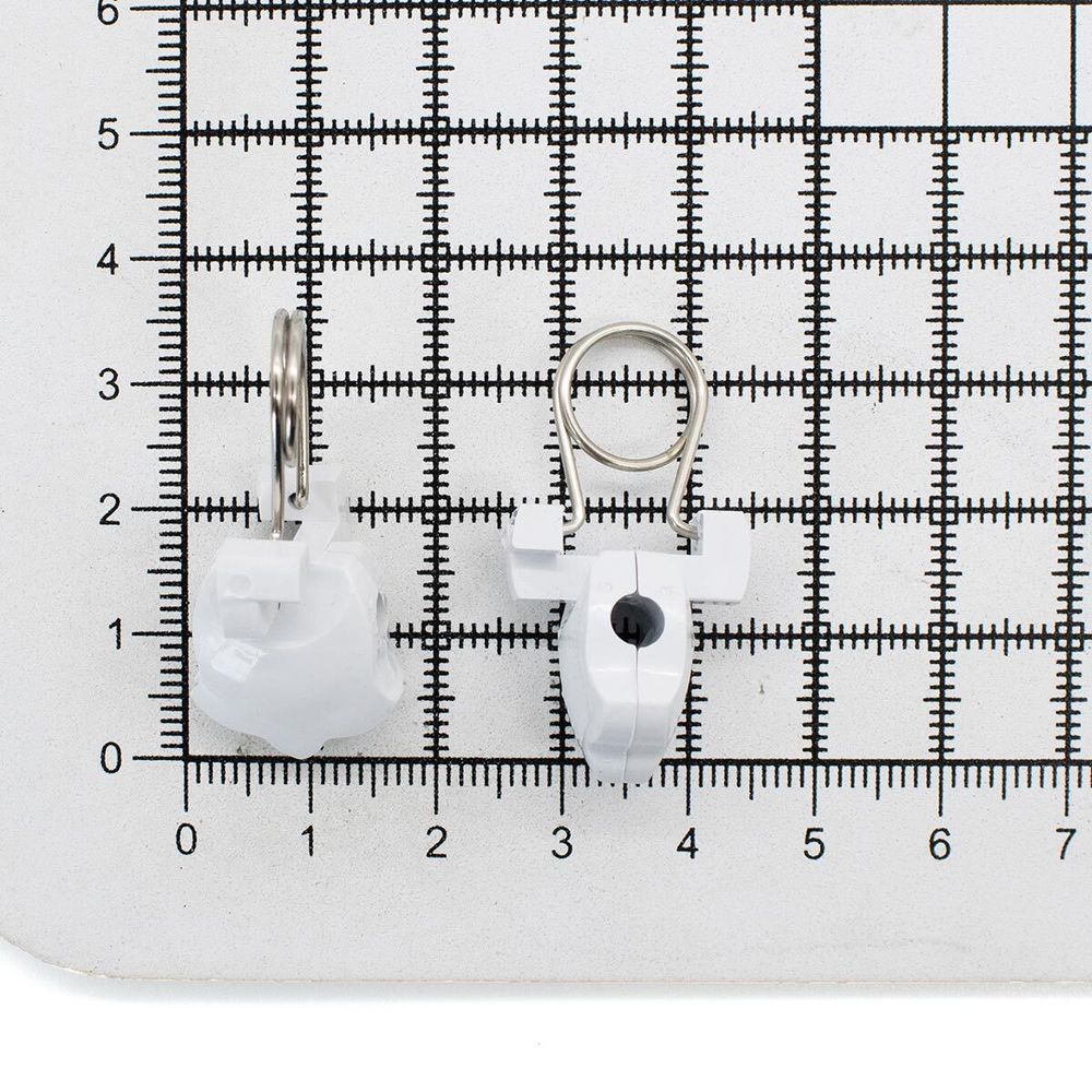 Зажим для штор 36 мм, пластик, белый, 60 шт