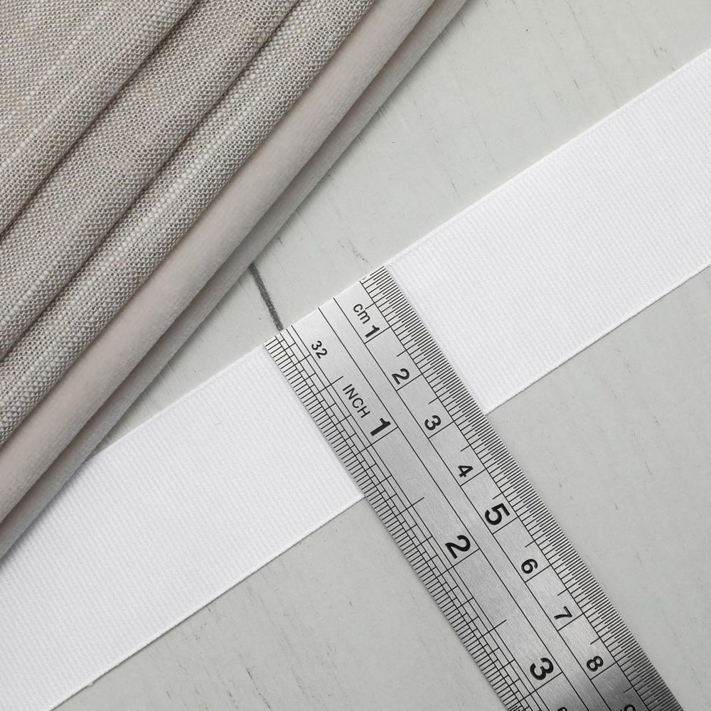 Лента репсовая (в рубчик) 30.0 мм, 001 белоснежный, уп.18,28 м