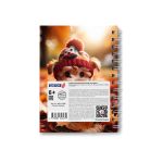 Записная книжка с твердым переплетом, глянцевая ламинация, на гребне A6 80 л. 4 шт клетка, Осенние модники 01588, ЗК221 Светоч